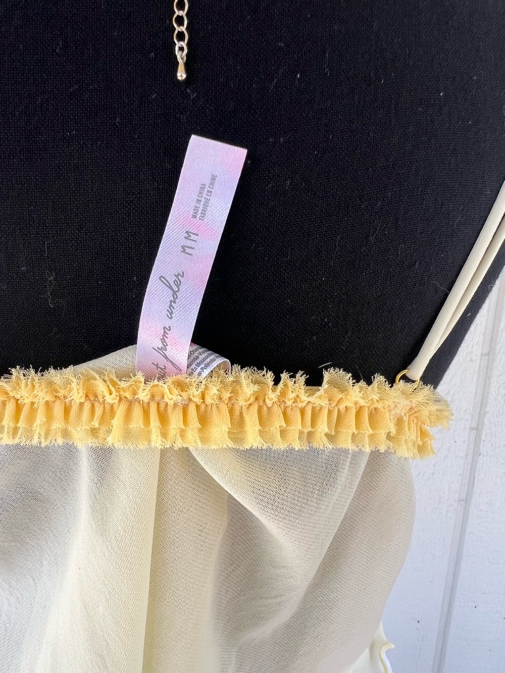 Urban Outfitters Out From Under Yellow Sheer Cami Medium Babydoll Tank - Picture 5 of 5
